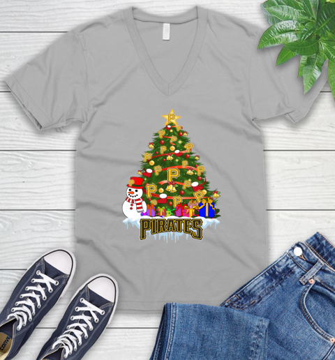 Pittsburgh Pirates Merry Christmas MLB Baseball Sports V-Neck T-Shirt 4