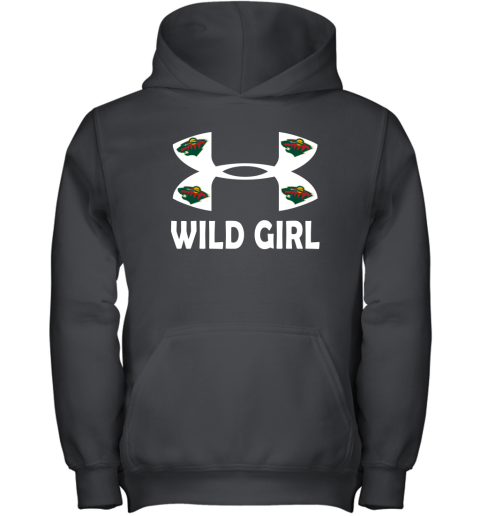 NHL Minnesota Wild Girl Under Armour Hockey Sports pz3yOuryI4m youth hoodie 43 95 151514 front black
