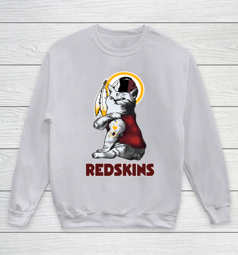 NFL Football My Cat Loves Washington Redskins Youth Sweatshirt 4 NFL Football My Cat Loves Washington Redskins Youth Sweatshirt - Image 4