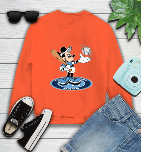 MLB Baseball Tampa Bay Rays Cheerful Mickey Disney Shirt Sweatshirt 4