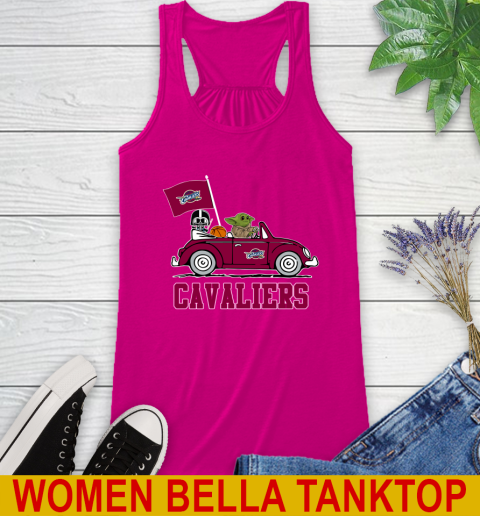 NBA Basketball Cleveland Cavaliers Darth Vader Baby Yoda Driving Star Wars Shirt Racerback Tank 8