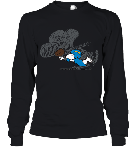 Los Angeles Chargers Snoopy Plays The Football Game Youth Long Sleeve