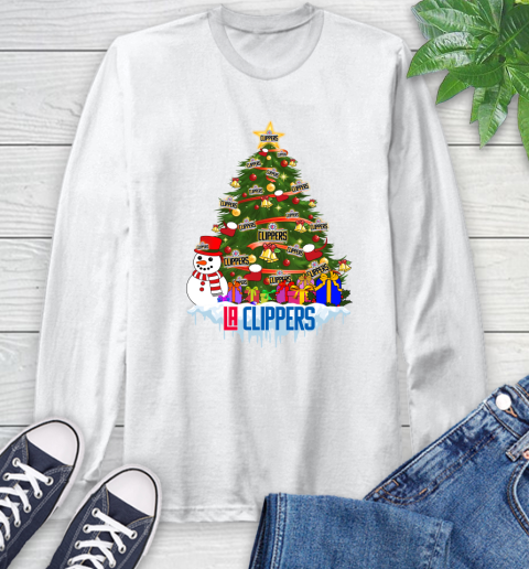 LA Clippers Merry Christmas NBA Basketball Sports Long Sleeve T-Shirt