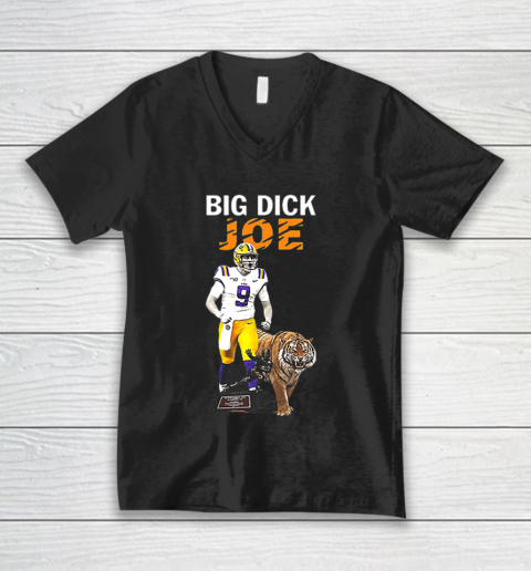 Joe Burrow Big Dick LSU Tigers King V-Neck T-Shirt