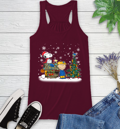 Golden State Warriors NBA Basketball Christmas The Peanuts Movie Snoopy Championship Racerback Tank 2