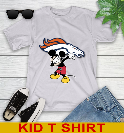 Denver Broncos NFL Football Dabbing Mickey Disney Sports Youth T-Shirt 5