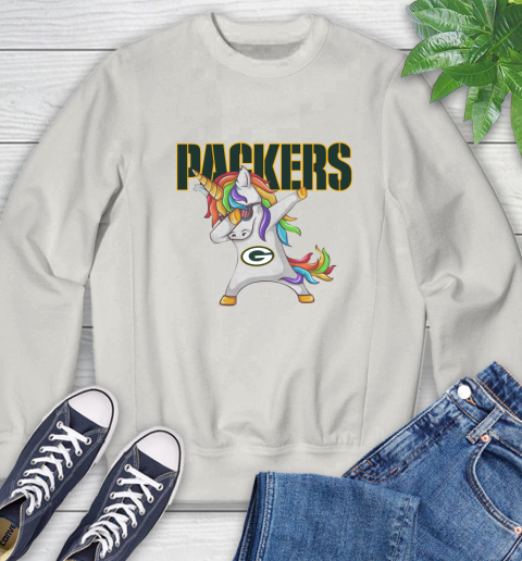 Green Bay Packers NFL Football Funny Unicorn Dabbing Sports Sweatshirt 12
