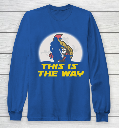 Ottawa Senators NHL Ice Hockey Star Wars Yoda And Mandalorian This Is The Way Long Sleeve T-Shirt 6