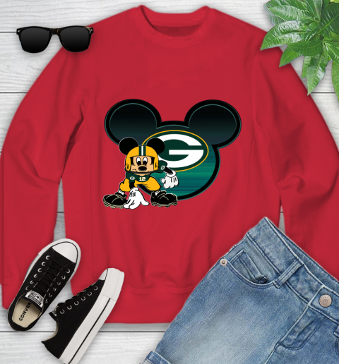 NFL Green Bay Packers Mickey Mouse Disney Football T Shirt Youth Sweatshirt 9