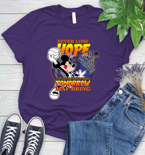 Dallas Mavericks NBA Basketball Mickey Disney Never Lose Hope Women's T-Shirt 4