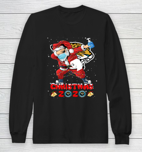 Jacksonville Jaguars Funny Santa Claus Dabbing Christmas 2020 NFL Long Sleeve T-Shirt