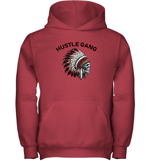 Hustle Gang meds hustle gang youth hoodie 43 front red