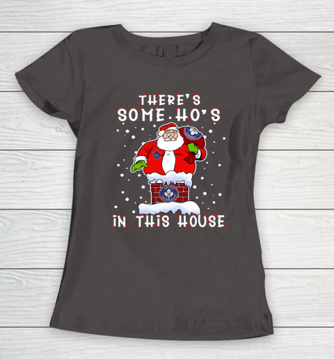 Toronto Maple Leafs Christmas There Is Some Hos In This House Santa Stuck In The Chimney NHL Women's T-Shirt 7