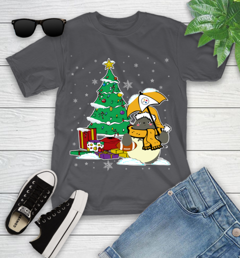 Pittsburgh Steelers NFL Football Cute Tonari No Totoro Christmas Sports Youth T-Shirt 6