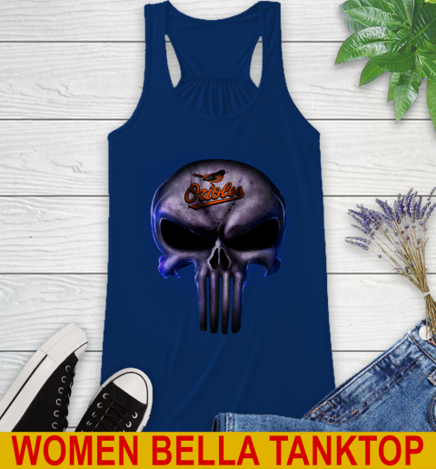 Baltimore Orioles MLB Baseball Punisher Skull Sports Racerback Tank 7