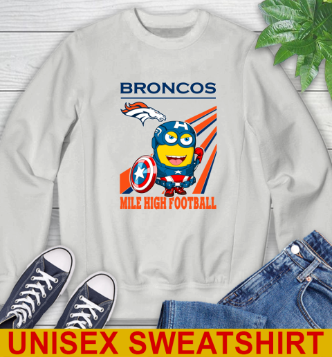 NFL Football Denver Broncos Captain America Marvel Avengers Minion Shirt Sweatshirt 5