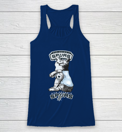 NBA Basketball My Cat Loves San Antonio Spurs Racerback Tank 6