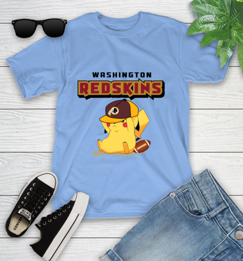 NFL Pikachu Football Washington Redskins Youth T-Shirt 11