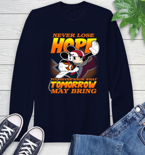 Houston Texans NFL Football Mickey Disney Never Lose Hope Long Sleeve T-Shirt 3