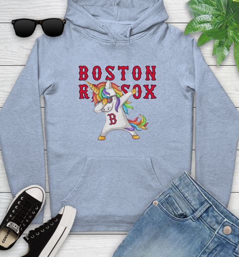 Boston Red Sox MLB Baseball Funny Unicorn Dabbing Sports Youth Hoodie 10