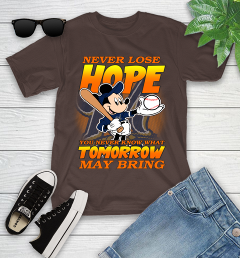 Milwaukee Brewers MLB Baseball Mickey Disney Never Lose Hope Youth T-Shirt 7