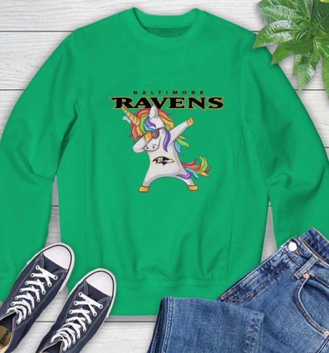 Baltimore Ravens NFL Football Funny Unicorn Dabbing Sports Sweatshirt 6