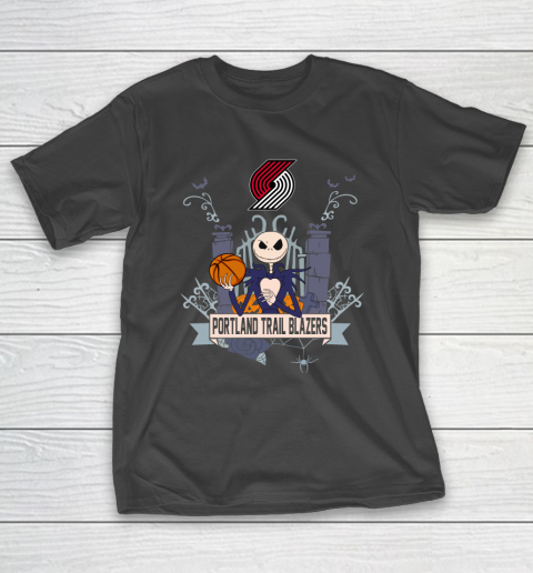 NBA Portland Trail Blazers Basketball Jack Skellington Halloween T-Shirt