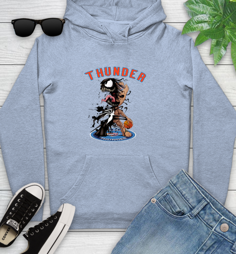 NBA Oklahoma City Thunder Basketball Venom Groot Guardians Of The Galaxy Youth Hoodie 10