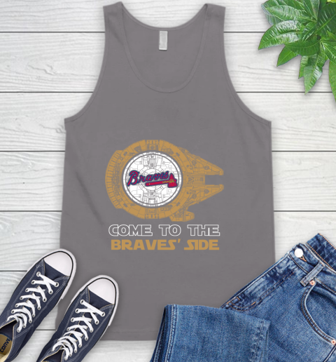 MLB Come To The Atlanta Braves Side Star Wars Baseball Sports Tank Top 6