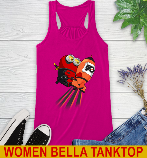 NHL Hockey Philadelphia Flyers Deadpool Minion Marvel Shirt Racerback Tank 6