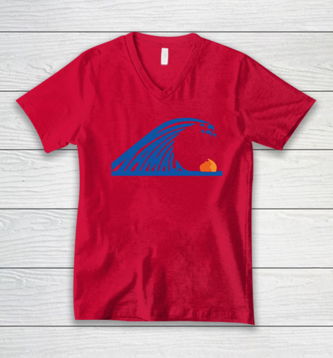 Blue Wave For Kamala Harris Trump Funny V-Neck T-Shirt 3