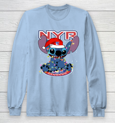New York Rangers NHL Hockey noel stitch Christmas Long Sleeve T-Shirt 5
