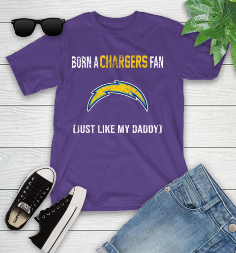NFL Los Angeles Chargers Football Loyal Fan Just Like My Daddy Shirt Youth T-Shirt 3
