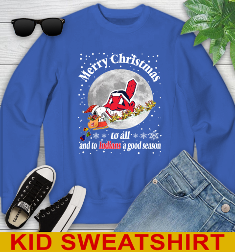 Cleveland Indians Merry Christmas To All And To Indians A Good Season MLB Baseball Sports Youth Sweatshirt 6