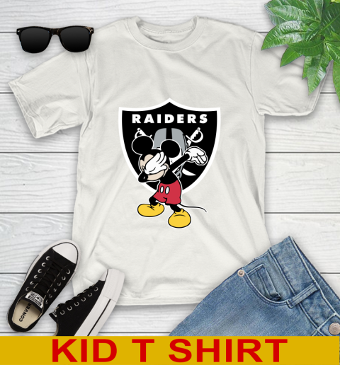 Oakland Raiders NFL Football Dabbing Mickey Disney Sports Youth T-Shirt
