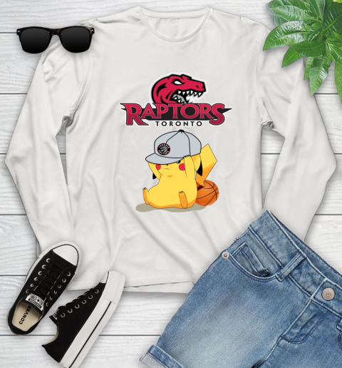 NBA Pikachu Basketball Sports Toronto Raptors Youth Long Sleeve 12