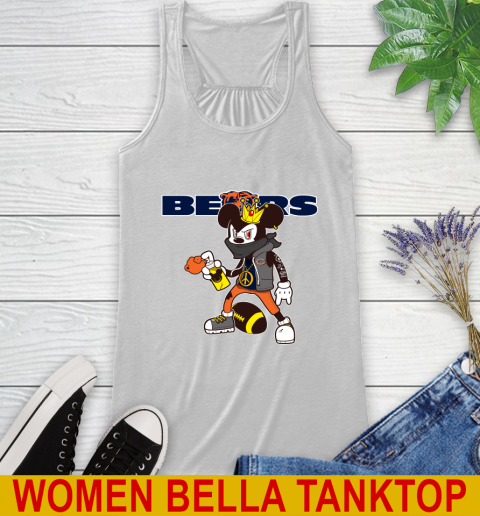 Chicago Bears NFL Football Mickey Peace Sign Sports Racerback Tank