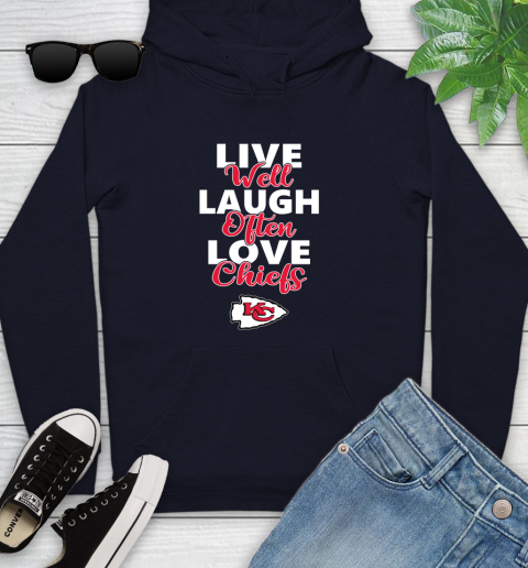 NFL Football Kansas City Chiefs Live Well Laugh Often Love Shirt Youth Hoodie 3