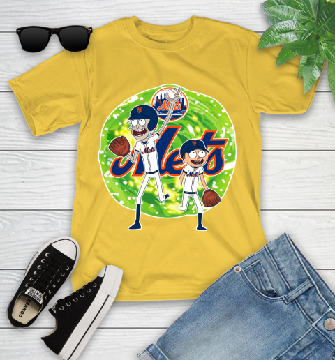 MLB New York Mets Rick And Morty Baseball Sports Youth T-Shirt 8
