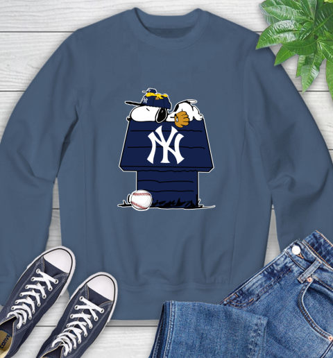 MLB New York Yankees Snoopy Woodstock The Peanuts Movie Baseball T Shirt Sweatshirt 7