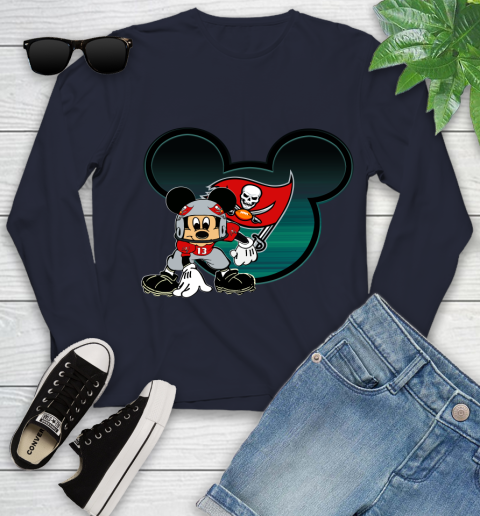 NFL Tampa Bay Buccaneers Mickey Mouse Disney Football T Shirt Youth Long Sleeve 3