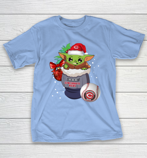Cincinnati Reds Christmas Baby Yoda Star Wars Funny Happy MLB T-Shirt 11