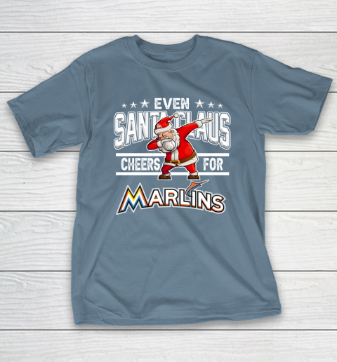 Miami Marlins Even Santa Claus Cheers For Christmas MLB T-Shirt 6