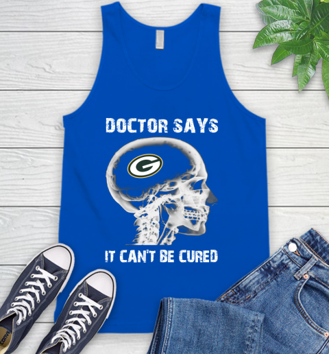 NFL Green Bay Packers Football Skull It Can't Be Cured Shirt Tank Top 4