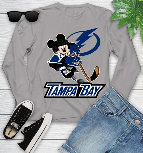 NHL Tampa Bay Lightning Mickey Mouse Disney Hockey T Shirt Youth Long Sleeve 5
