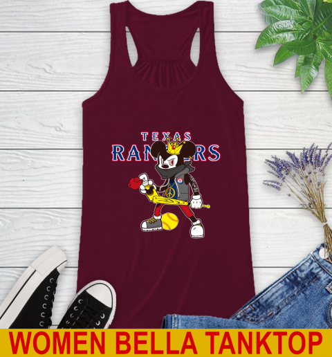 Texas Rangers MLB Baseball Mickey Peace Sign Sports Racerback Tank 3