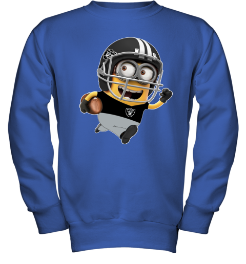 NFL Oakland Raiders Minions Disney Football Sports pNPDNs98I58 youth sweatshirt 47 95 151514 front royal