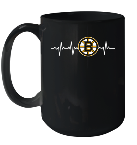 Boston Bruins NHL Hockey Heart Beat Shirt Ceramic Mug 15oz