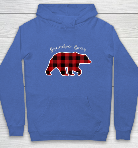 GRANDPA BEAR Men Red Plaid Christmas Pajama Family Gift Hoodie 6