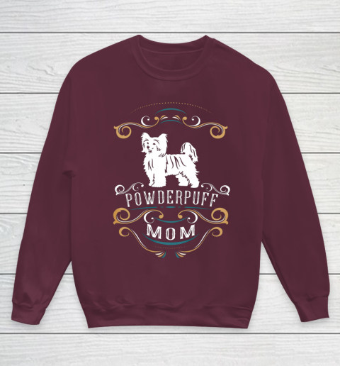 Dog Mom Shirt Powderpuff Mom Chinese Crested Dog Youth Sweatshirt 4